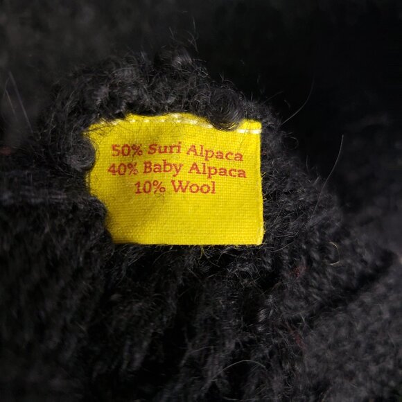 Kuna Alpaca Wool Sweater Vest Black Zip Up Knit Womens Size Large - Picture 5 of 6